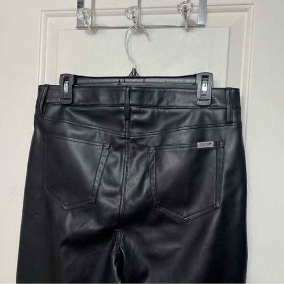 New Joe's Mid Rise Black Faux Leather Cropped Bootcut Jeans Size 31 - Picture 5 of 8